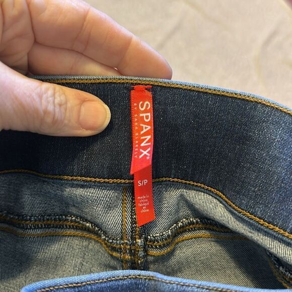 SPANX Distressed High Waist Ankle Skinny Jeans Medium Wash SMALL - Picture 10 of 15